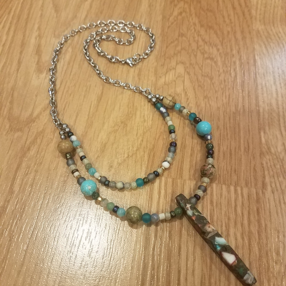 FINAL PRICE Agate Composite Multicolor Double Strand Necklace